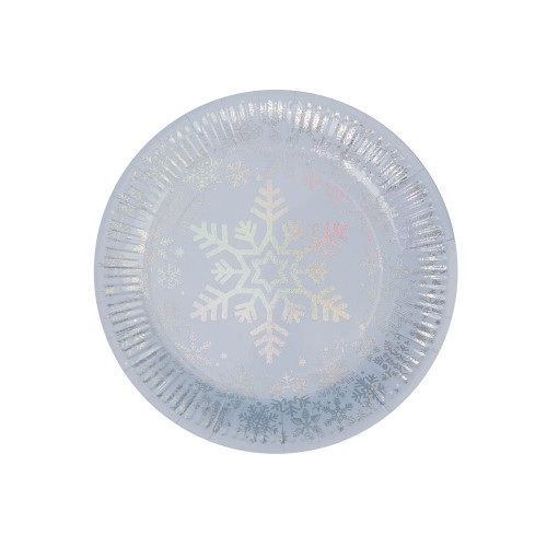 Iridescent Snowflake Plate Pk8