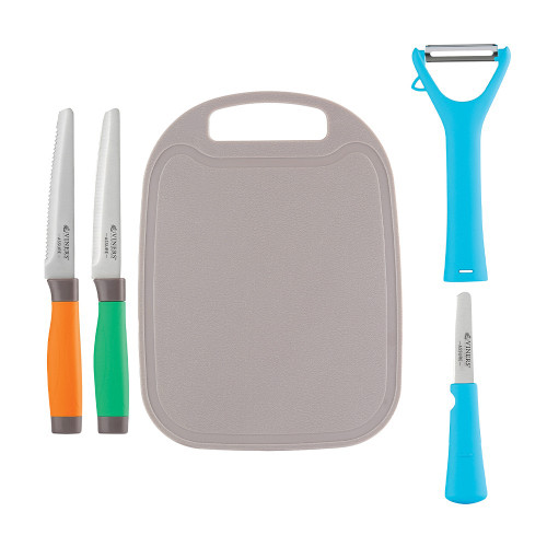 Vin Assure Colour Code Knife, Peeler & Board