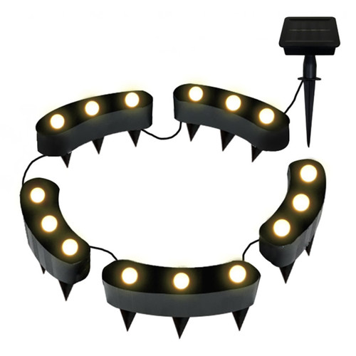 Solar Flower Warm White LED Pot Lights. 9x2x4.5cm 8 Functions