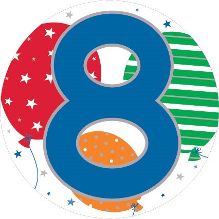 Age 8 Male Party Badge (15cm) (6)