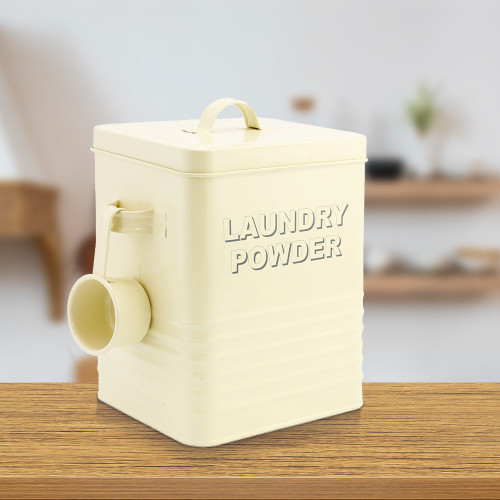 Cream Laundry Powder Container