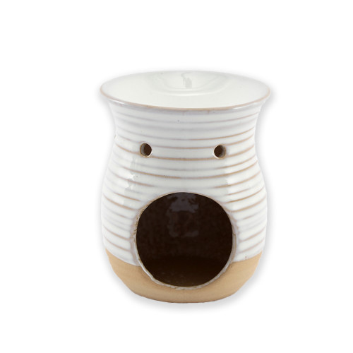 8X10Cm Cream Ribbed Oil Burner