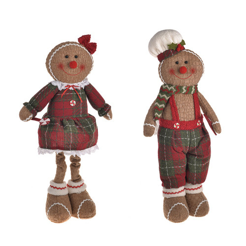 Mr & Mrs Gingerbread Standing 2Ast 56Cm