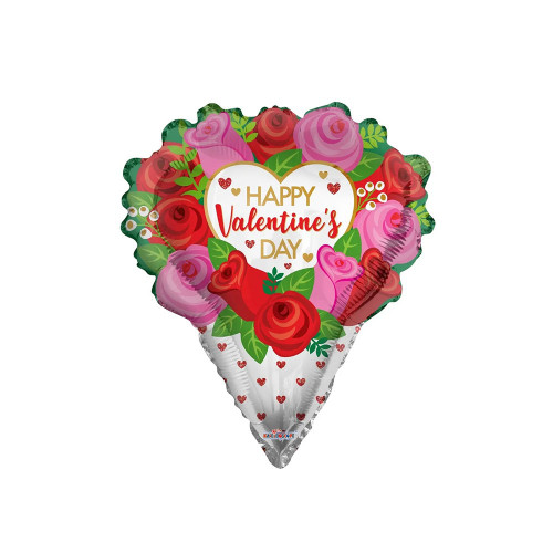 Valentine Roses Bouquet  Balloon - 18 Inch