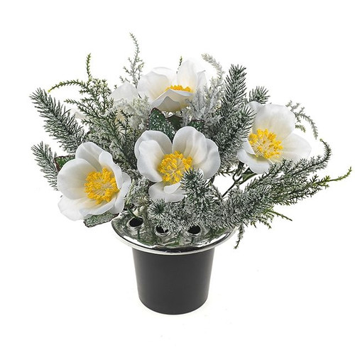 Grave Arrangement Christmas Rose Cream 24 cm 