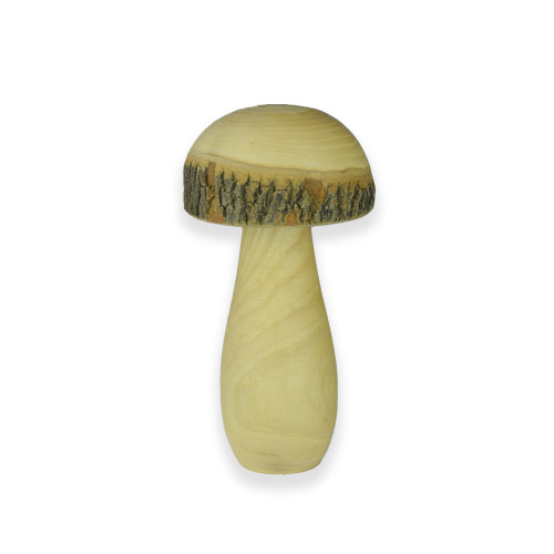 Wooden Mushroom Natural Polish 10x10x20cm
