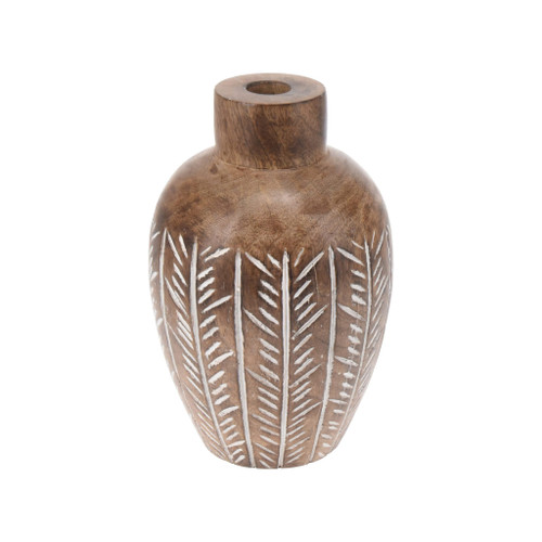 Vase Narrow Neck 18Cm Brown Cl