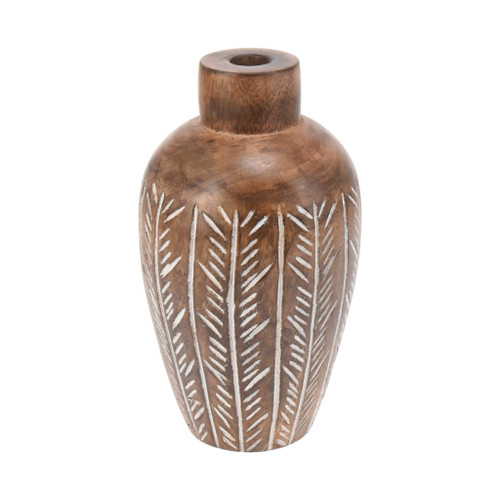 Vase Narrow Neck 22Cm Brown Cl