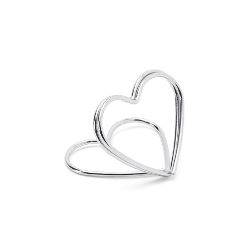 Place Card Holders Hearts Silver 2.5cm