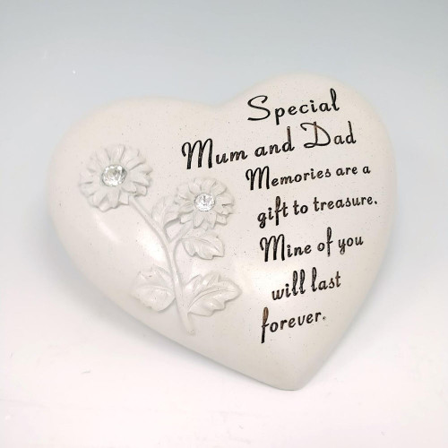 Sunflower Diamante heart Special Mum and Dad