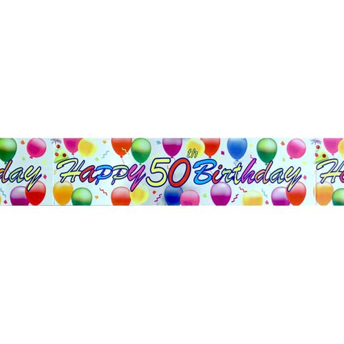 50Th Birthday Balloons Banner