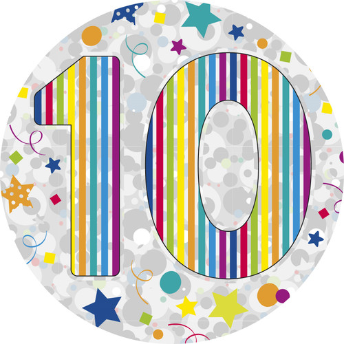 Age 10 Unisex Party Badge (15cm) (6)