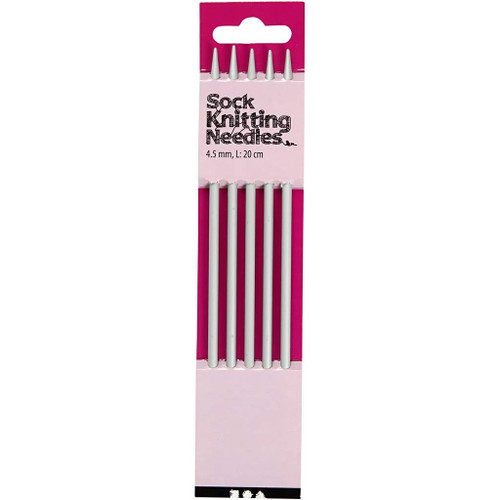 Knitting needles, no. 4,5, L: 20 cm, 1 set