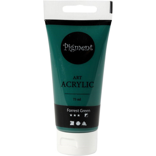 Pigment Art Acrylic Paint, forrest green, semi opaque, 75 ml/ 1 bottle