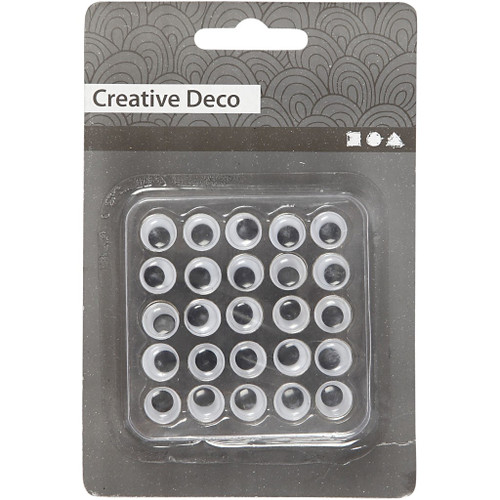 Googly Eyes, D: 10 mm, 25 pc/ 1 pack