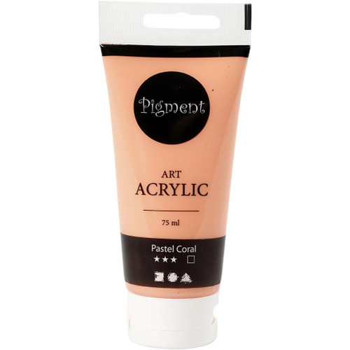 Pigment Art Acrylic Paint, pastel coral, transparent, 75 ml/ 1 bottle