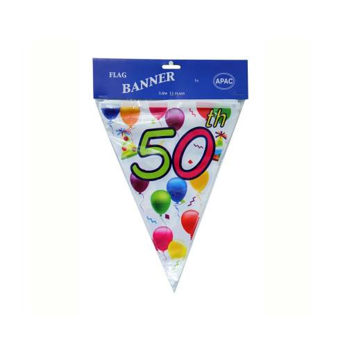 50Th Birthday Flag Banner