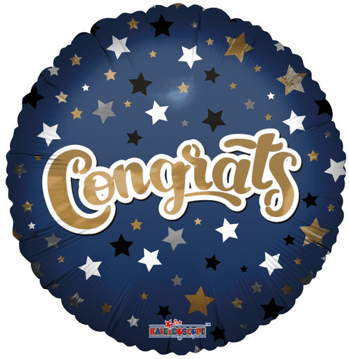 18" Congratulations blue Star foil Balloon