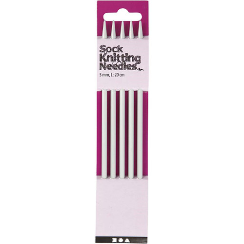 Knitting needles, no. 5, L: 20 cm, 1 set