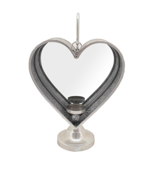 Heart Mirrored Metal Lantern 41.5cm
