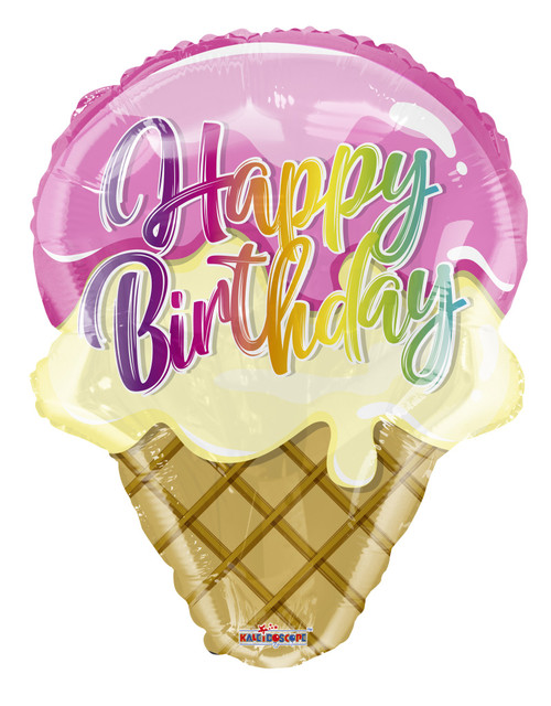 18" Happy Birthday Ice Cream Cone