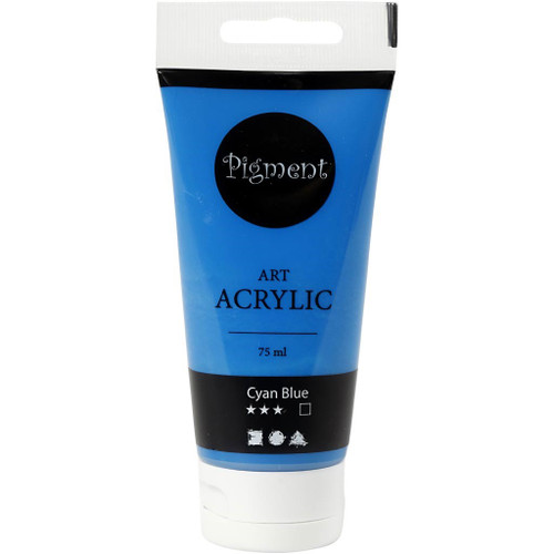Pigment Art Acrylic Paint, cyan blue, opaque, 75 ml/ 1 bottle