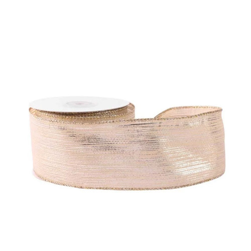 63mm x 10yds Cream W/Gold Thread (6/72)