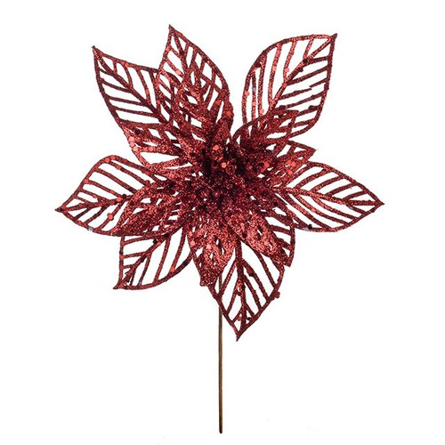 Pick Poinsettia Christmas Red 28cm 