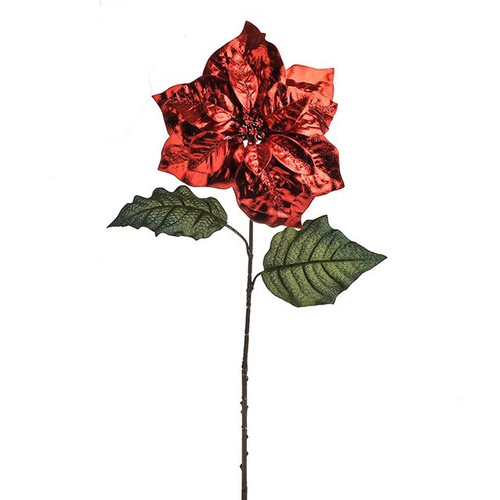 Rich Red Poinsettia Stem 69Cm