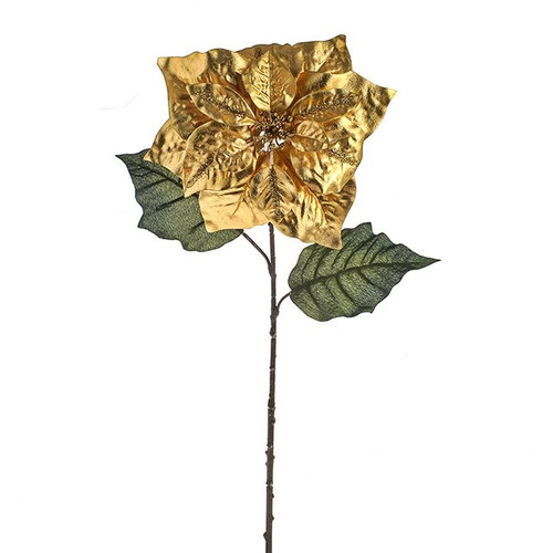 Rich Gold Poinsettia Stem 69Cm