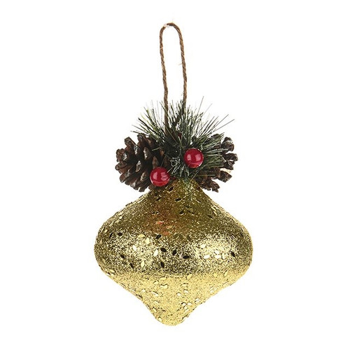 Bauble Spruce Drop Gold 8Cm