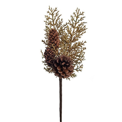 Pick Cedar Christmas Gold Pinecone 30Cm