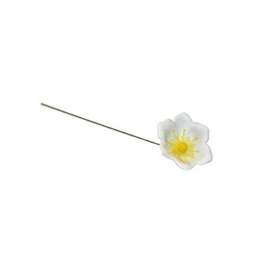 White Xmas Rose Pick Plastic Flower x100