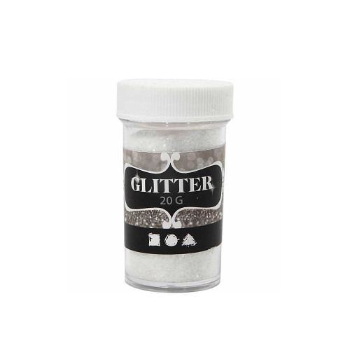 Glitter, white, 20 g/ 1 tub