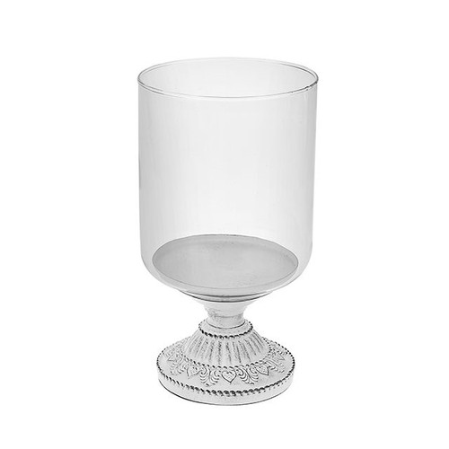 Daisy Candle Holder With Design Matt White 26.5Cm