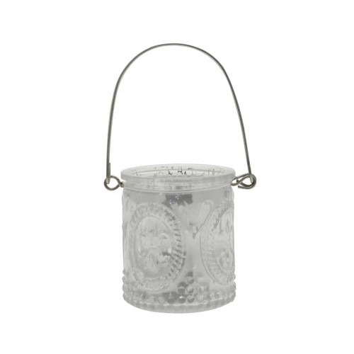 Candle Holder W/Wire Handle White (12/48)