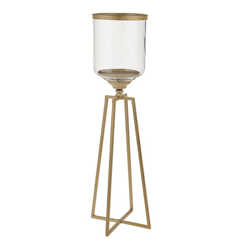 Garda Candle Holder On Stand Antique Gold 48.5Cm