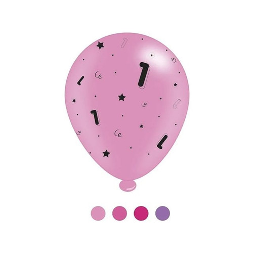 Balloon No 1  Latex Assort Pink