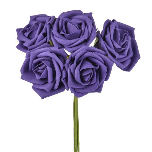 Foam Rosebud Purple X5