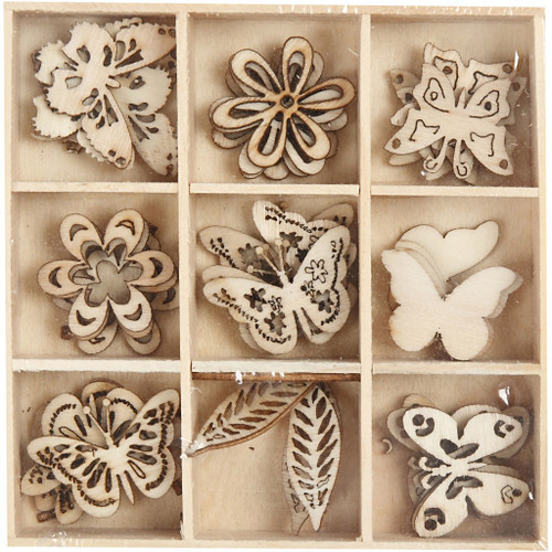 Wooden decorations, summer, size 28 mm, 45 pc/ 1 pack