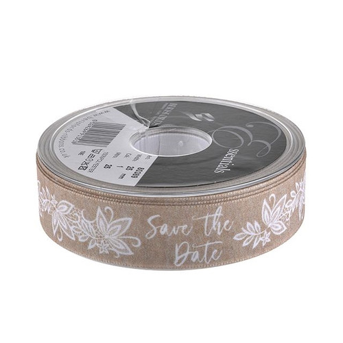 Save The Date Lace Ribbon 25Mm