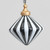 8cm Glass Drop Black/White