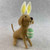 Felt Dog with Bunny ears and egg 11x7x13.5cm