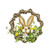 Rabbit with Flowers Yellow in woven Frame 23x9x23cm