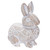 Resin Wooden Look Bunny with Carved Pattern White 15cm