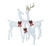 Set of 3 Light up Reindeers White H150cm,120cm,87cm