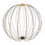 Gold Wire Hanging Globe with LED Lights & 6Hr Timer - Warm White - 60cm