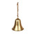 Metal Hanging Bell on Rope -  Embossed Gold -  Dia22 x H24cm