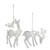 Reindeer Hanging Ornament 2 assorted Frosted