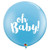 3FT Round Oh Baby Balloon Blue